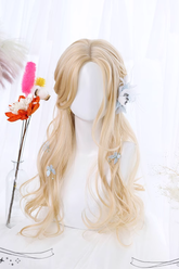 Light Golden Daily Long Curly Hair Sweet Lolita Wigs